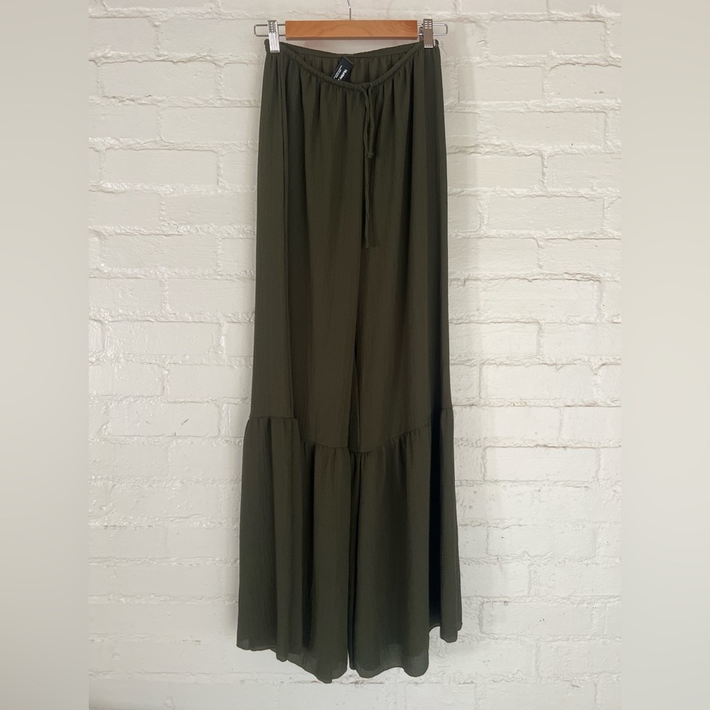 Hurley Dark Green Wide Leg Flowy Pants NWOT S-M